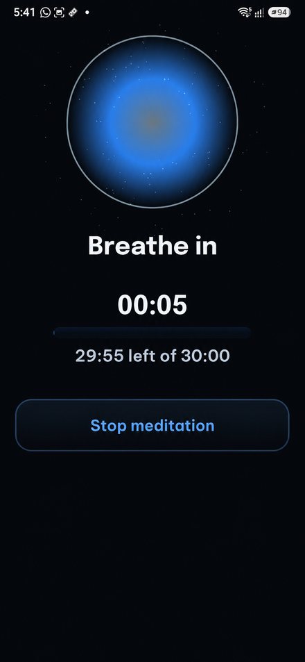A meditation session running.